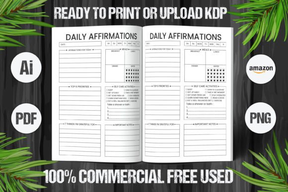 KDP Affirmations Logbook Interiors