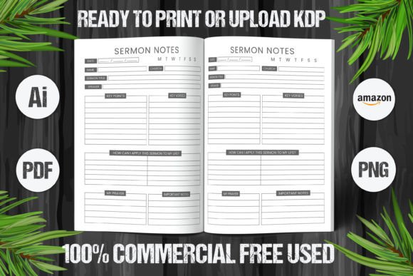 Unlocking Creativity and Organization with Sermon Journal 2023-2024 KDP Interiors